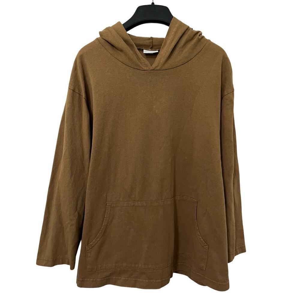 Pacific Cotton SF‎ Womens Oversized Boxy Hoodie Top XS Kangaroo Pocket Lagenlook
